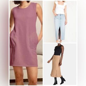 NWOT Lot of 3 Clothes Old Navy Jean Time Tru Tan Skirts Serra Summer Dress Sz 8